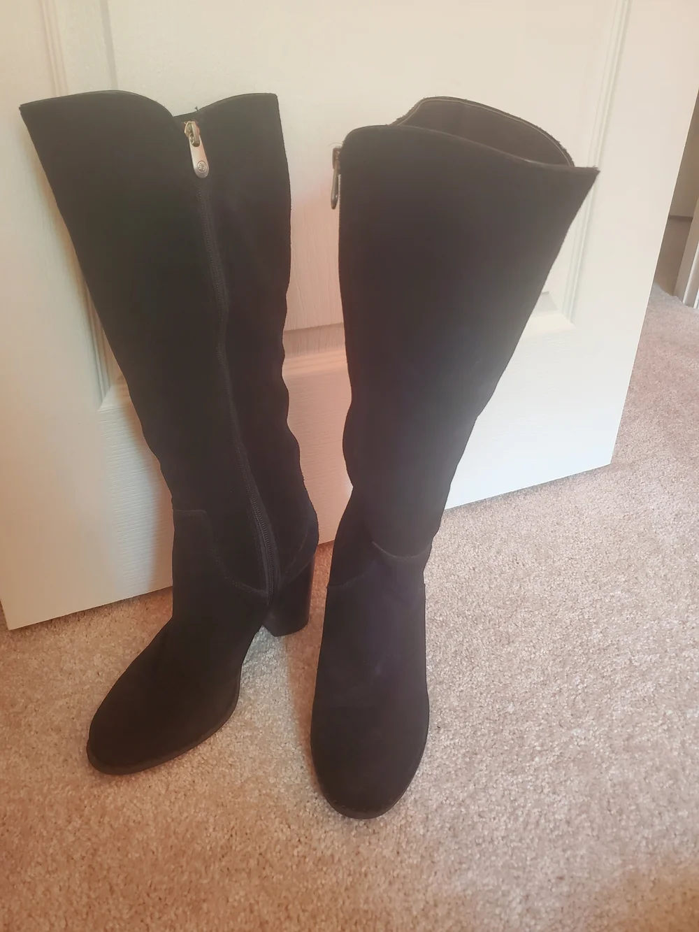 Adrienne Vittadini Black Over-The-Knee Suede Boots